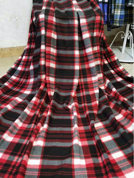 Double Sided Queen Size Plaid Flannel Blanket